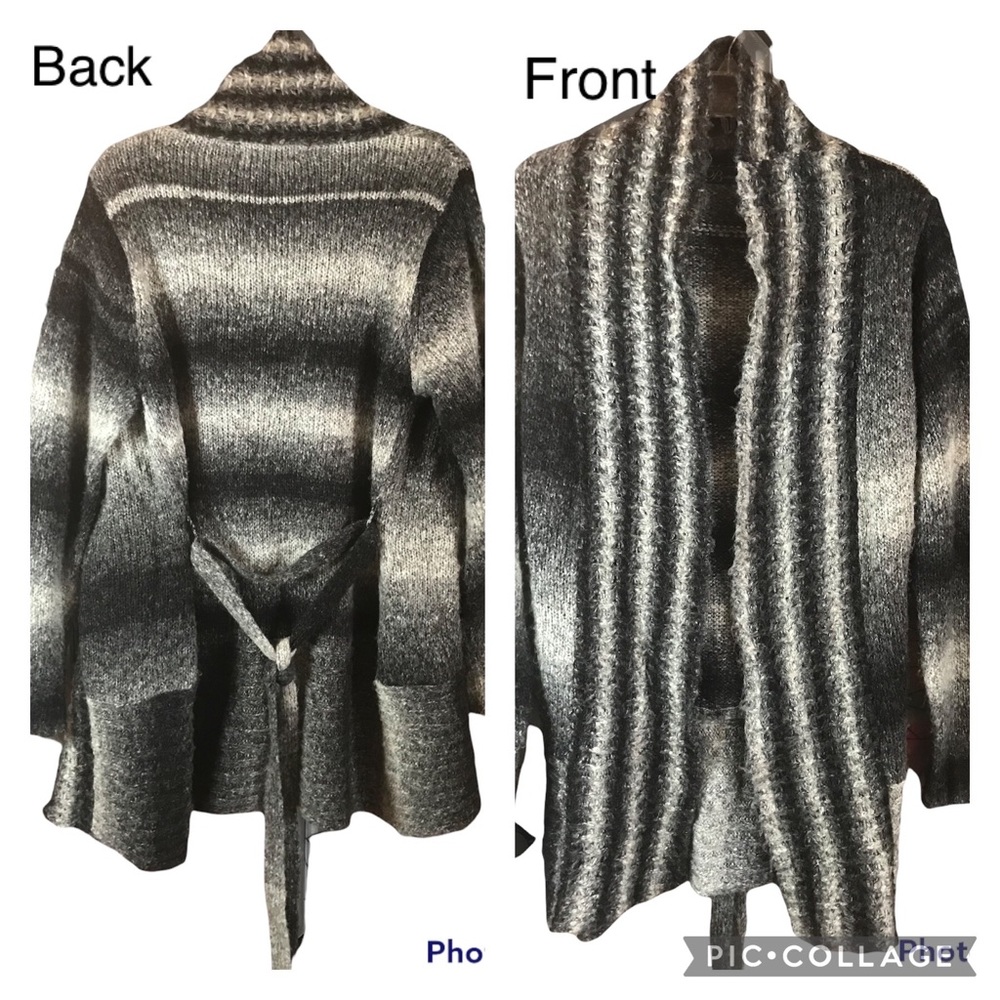 Brittany Black Large Women’s Open Face Long Sleeve Sweater Cardigan